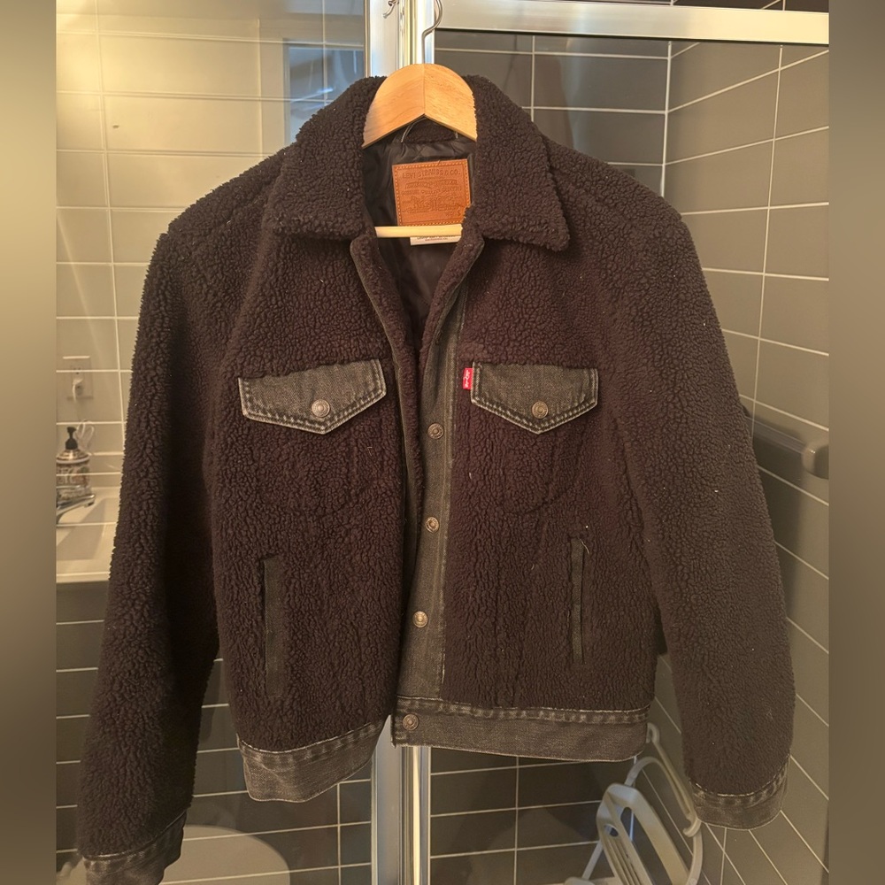 Levi's Black Sherpa-Lined Jacket
